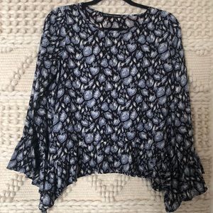 Harlow and Graham - Long Sleeve Flutter Floral Top